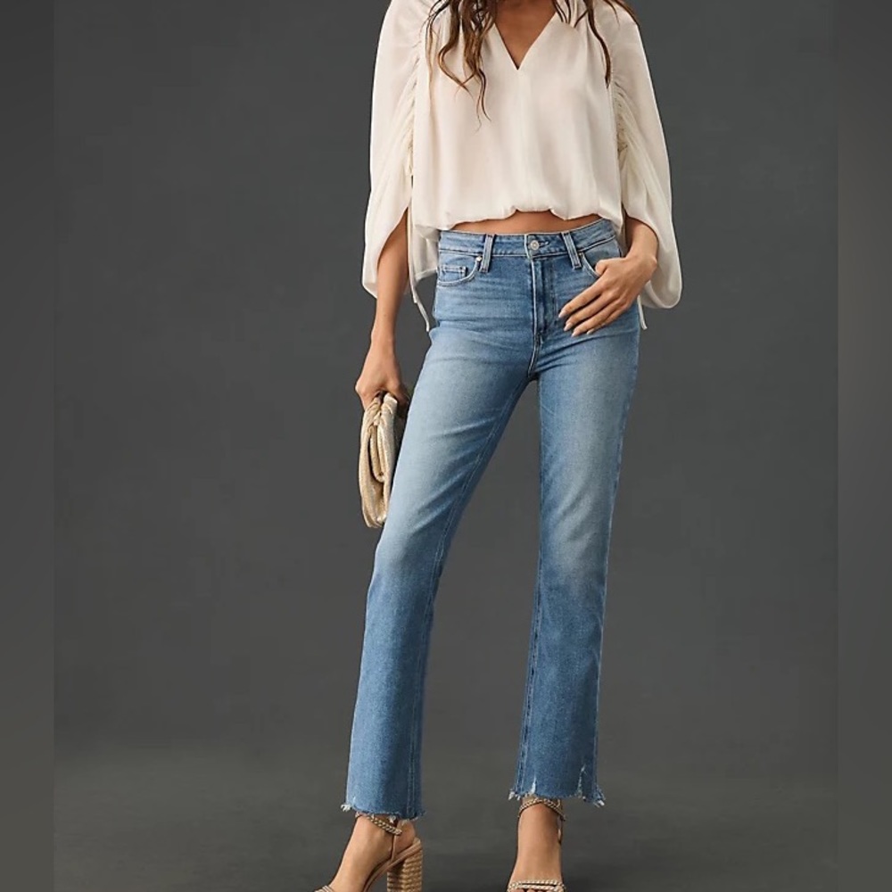 MOTHER Anthropologie Crop Step Fray Jeans